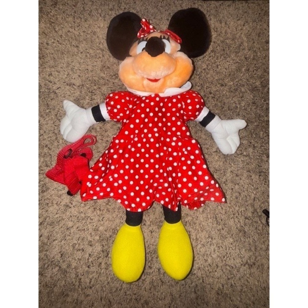 Vintage Minnie Mouse Plush Backpack Mickey's Stuff for Kids Disney‎